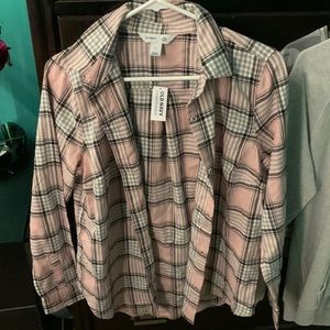 Light Pink and Brown Flannel
